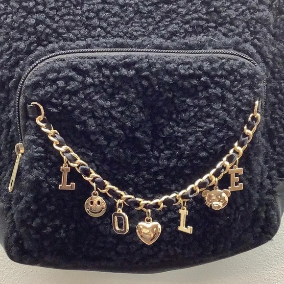 Icing Black with Gold Charms Mini Backpack & Wallet. New with Tags - Picture 3 of 8